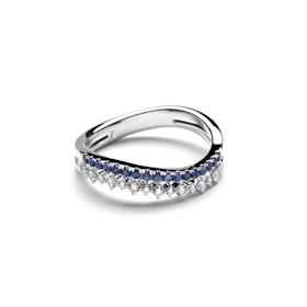 Lino and Sons Waverly Diamond Ring With Blue Sapphire 1