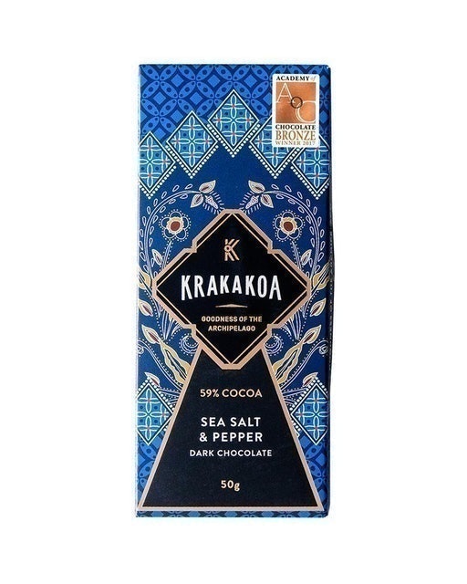 Krakakoa Flavoured Sea Salt & Pepper Dark Chocolate 1