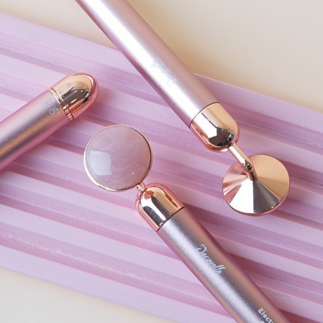 Jacquelle Electric Rose Quartz Face Massager 1