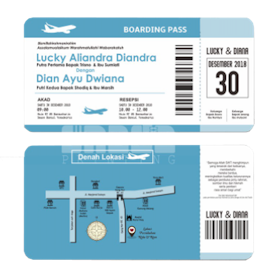 Snada Printing Undangan Pernikahan Tema Boarding Card 1