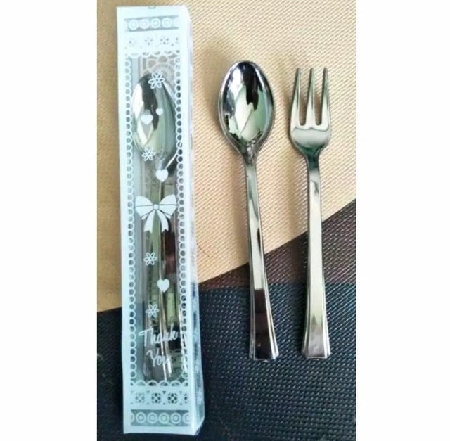 Souvenir Sendok Garpu Puding Kemas Mika 1