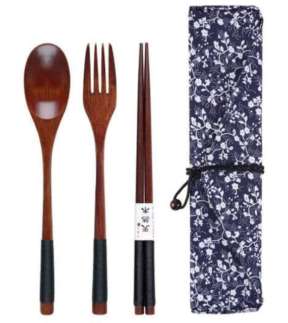 Set Garpu Sendok Sumpit Kayu 1