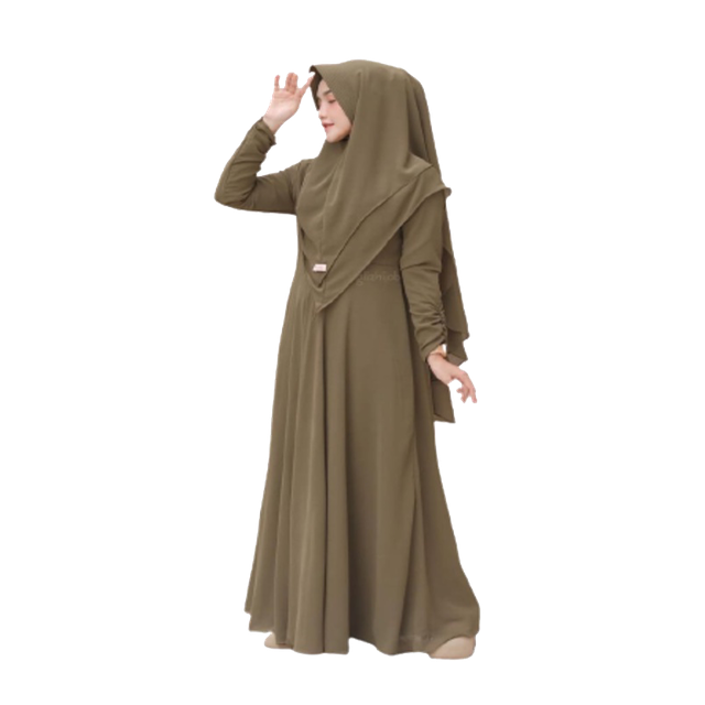Gamis Syari Jumbo Jilbab Dua Layer 1