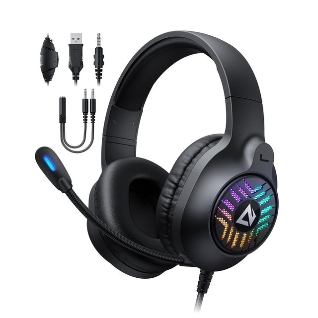 Aukey RGB Gaming Over Ear Headset with Mic 1