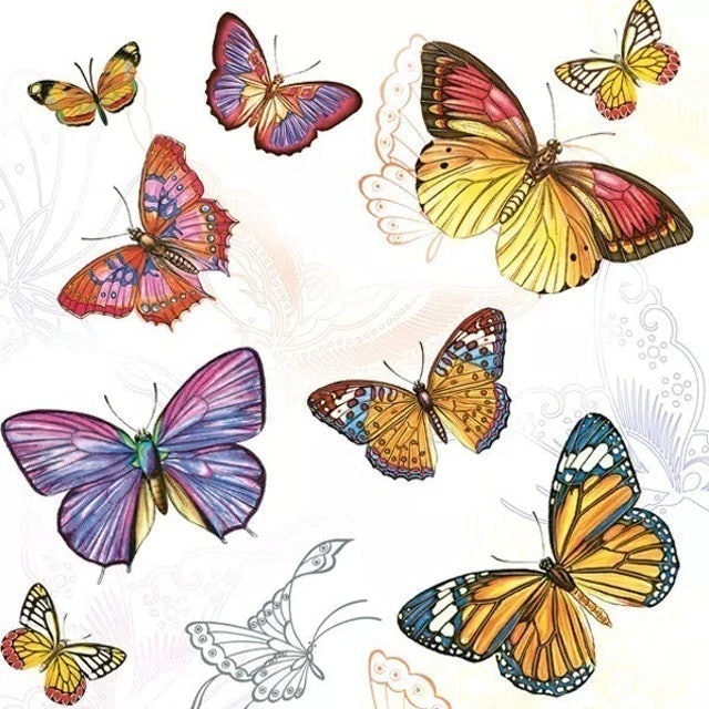 Napkin Decoupage Butterfly Wallpaper 1