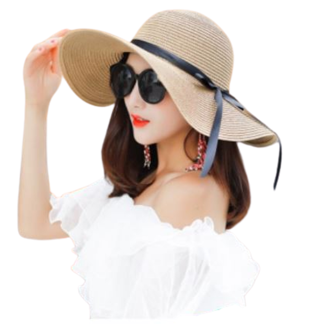 Redtree Topi Pantai Lipat Pita Korea Import  1