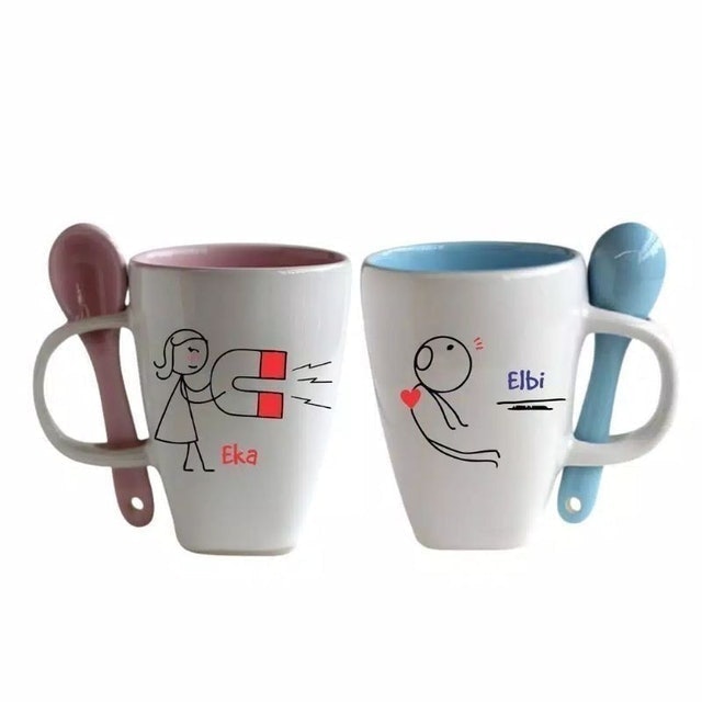 Mug Couple Custom + Sendok 1