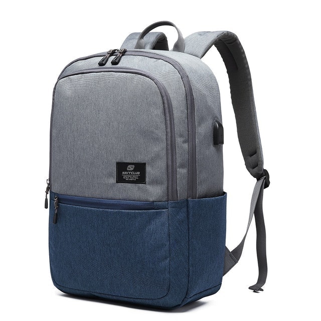 Navy Club Backpack USB PORT HAG 1