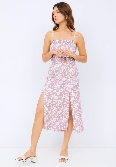 COLORBOX Printed A-line Skirt with Slit 1