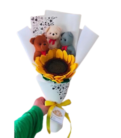 Hand Bouquet Bunga Matahari Plus Boneka 1