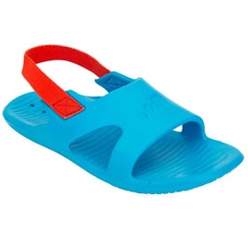 Decathlon Nabaiji Boy's Slap 100 Pool Sandals - Blue Red 1