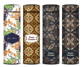 Wellen Print Tumbler Sakura Print UV Motif Batik Indonesia 1