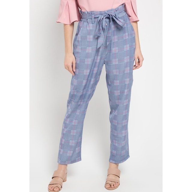 Korz Pleated Waist Check Pants 1