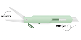 Paperie Lab Cut & Cut 2in1 Cutter and Scissors 1