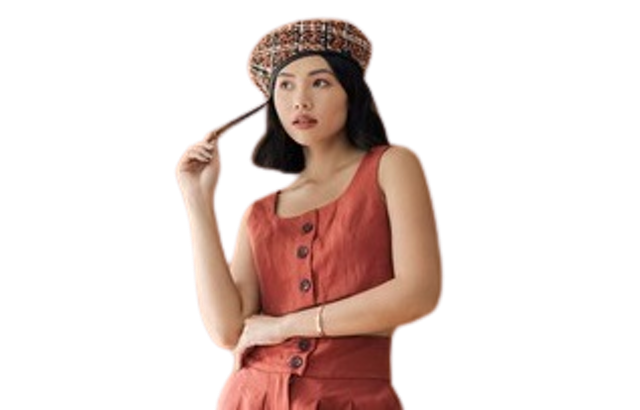 Hello Alice City Edge Saffron Tweed Beret 1