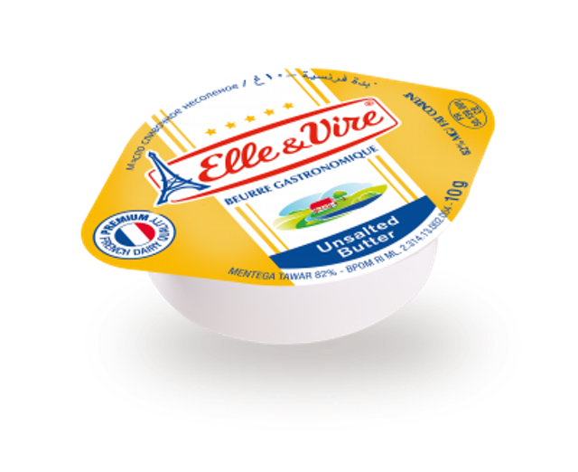 Elle & Vire Micro Cup Unsalted Gourmet Butter 82% Fat 1