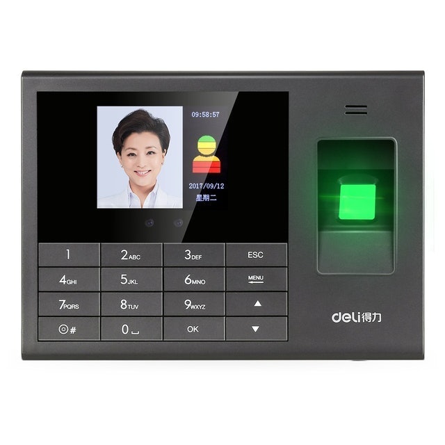 Deli  Mesin Absensi Sidik Jari dan Pendeteksi Wajah 1