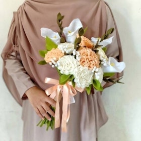 Buket Bunga Pengantin Artifisial Flanel 1