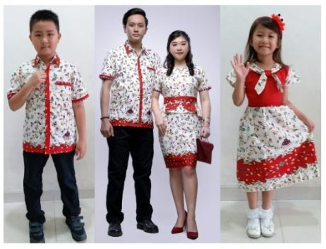 Batik couple Solo Putih Merah 1