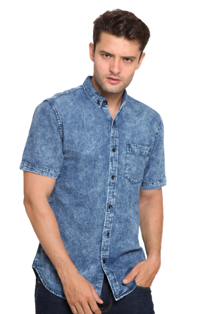 Vengoz Acid Blue Wash Denim Shirt 1