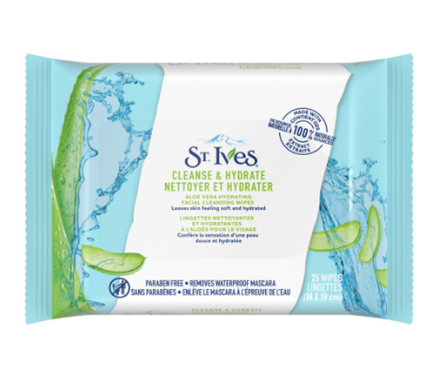 Unilever St. Ives Aloe Vera Cleanse & Hydrate Wipes 1