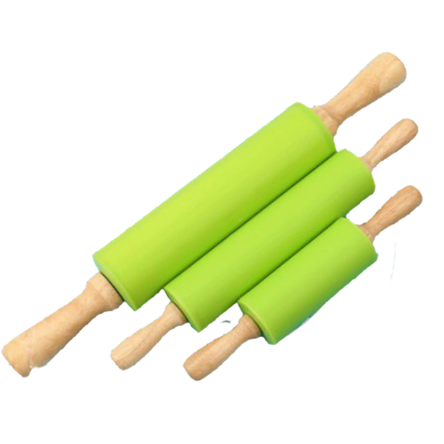 Wooden Handle Non-Stick Silicone Rolling Pin 1