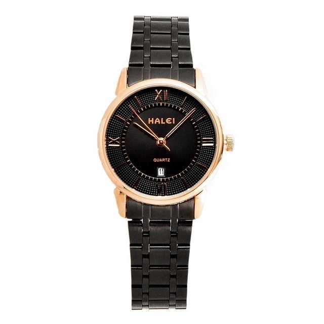 Halei Watch Jam Tangan Wanita Klasik Black Rose Gold 1