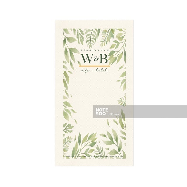 Notedo Undangan Pernikahan Floral Simple Forest 1