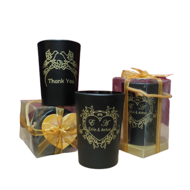 Souvenir Pernikahan Gelas Hitam  1