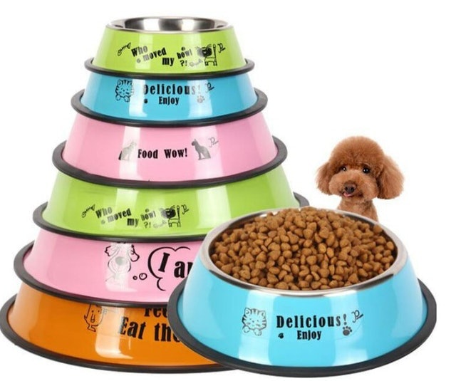Pet House Medan Bowl Stainless Steel Pastel Colour 1