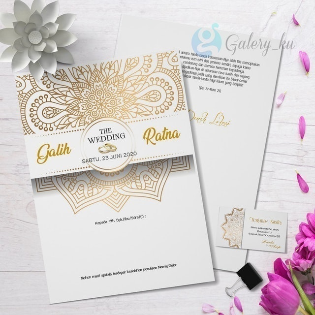 galeryku Undangan Pernikahan Motif Elegan Gold 1