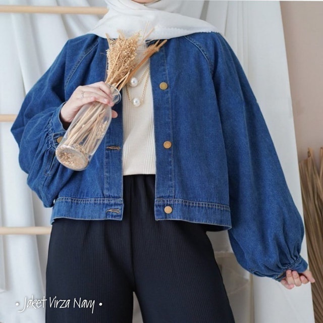 Orimoza Virza Jaket Jeans Wanita Lengan Balon 1