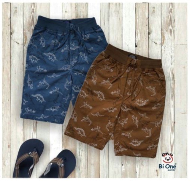 BiOne  Celana Pendek Bermuda Anak Laki-Laki Motif Dinosaurus 1