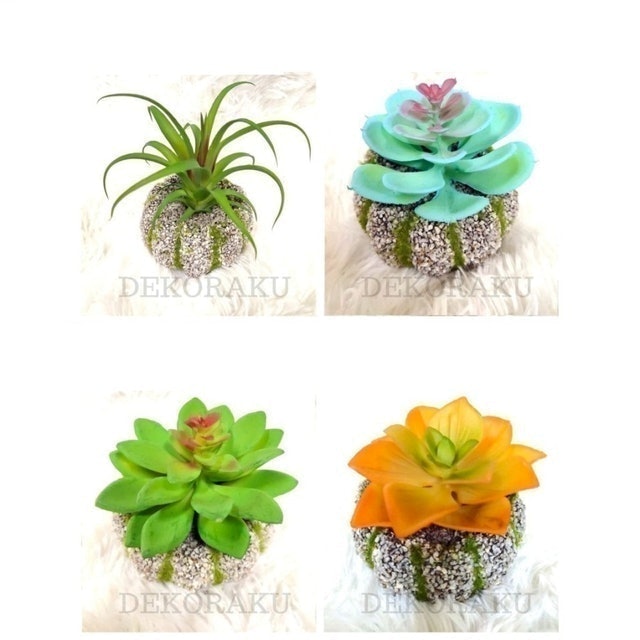 Kaktus Artifisial Pot Batu 1