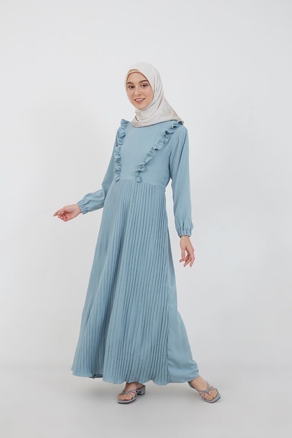 Hijabenka Sephia Mesya Pleats Dress 1