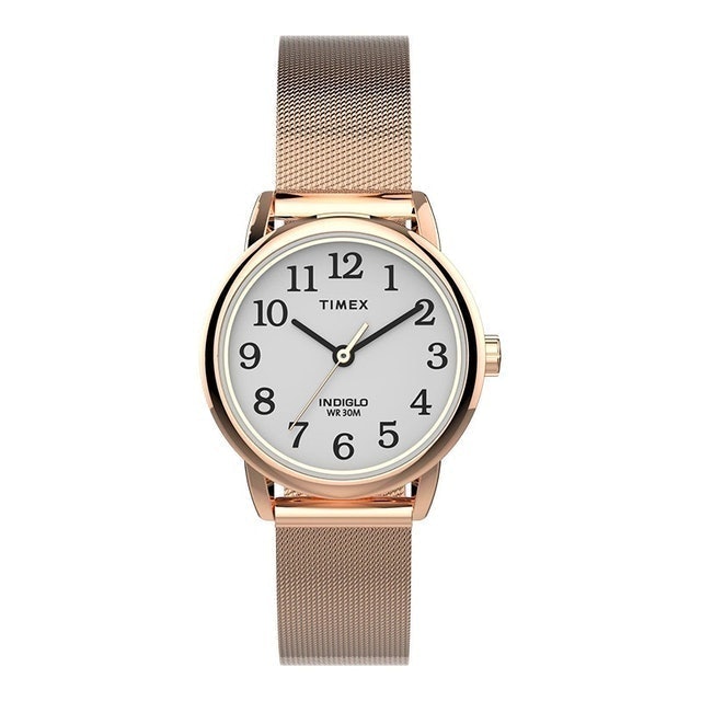 Timex  Easy Reader Indiglo White Dial Rose Gold 1