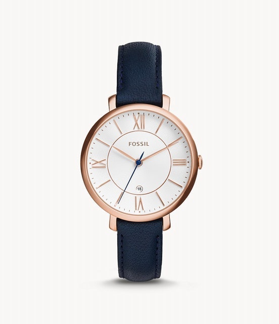 Fossil Jacqueline Navy Leather Watch  1