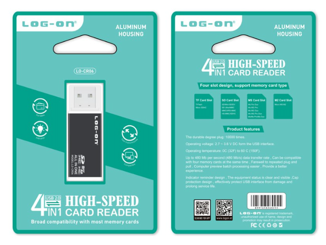 LOG-ON Card Reader 4-in-1 High Speed  1