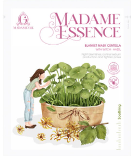 Madame Gie  Madame Essence Blanket Mask Centella with Witch Hazel  1