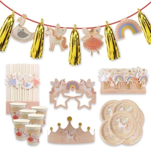 W! Accessories Dekorasi Pesta PartySet Girl & Unicorn Birthday  1