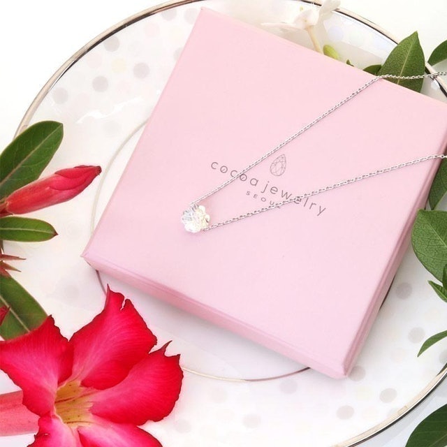 Cocoa Jewelry Korea Four Clover Swarovski Kalung Wanita 1