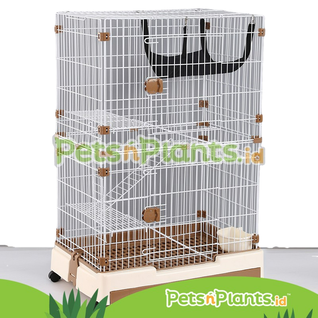 Kandang Kucing Import Tingkat 3 dengan Hammock 1