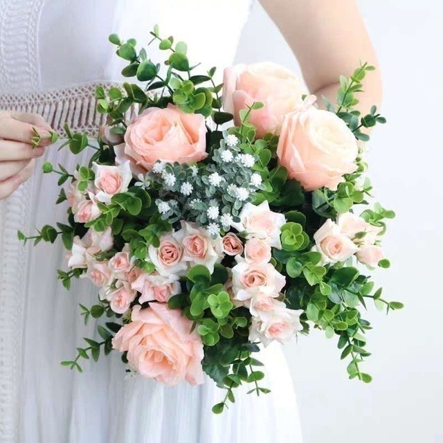 Hand Bouquet Wedding Peony Pompom 1