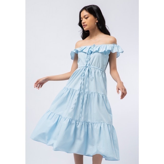 COLORBOX Cold Shoulder Maxi Dress 1