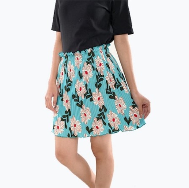 Devago Rok Pendek Wanita Motif Bunga Cinta 1