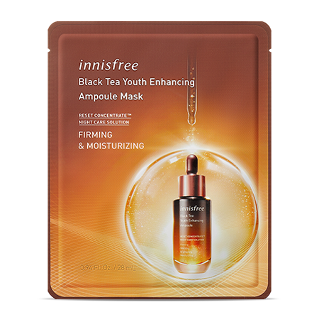 Innisfree Black Tea Youth Enhancing Ampoule Mask 1