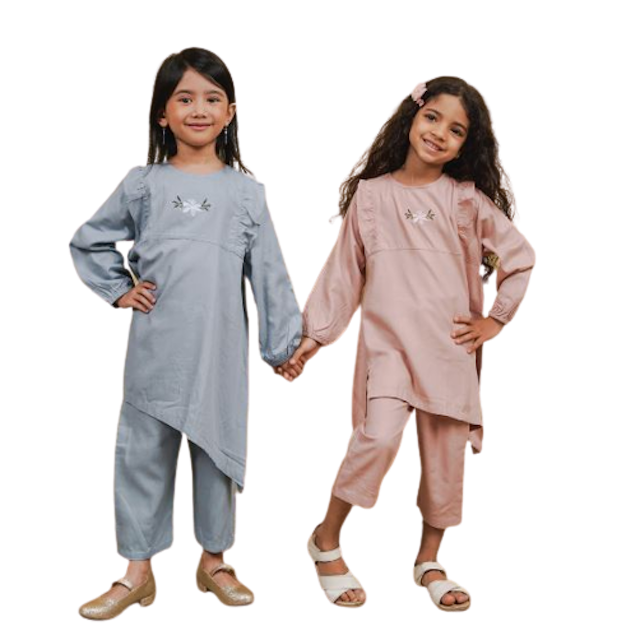 Setelan Anak Perempuan Shafa Tunik Set Gambar 1