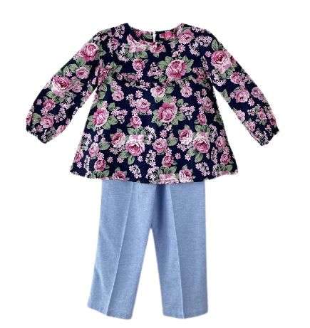 Tunik Anak Perempuan Katun Set Celana Gambar 2