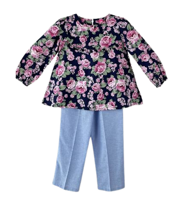 Tunik Anak Perempuan Katun Set Celana Gambar 2